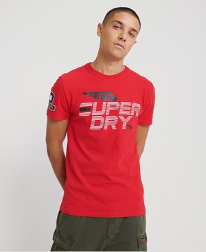 Superdry Desert Racer Férfi Pólók Piros | KSGQE5241